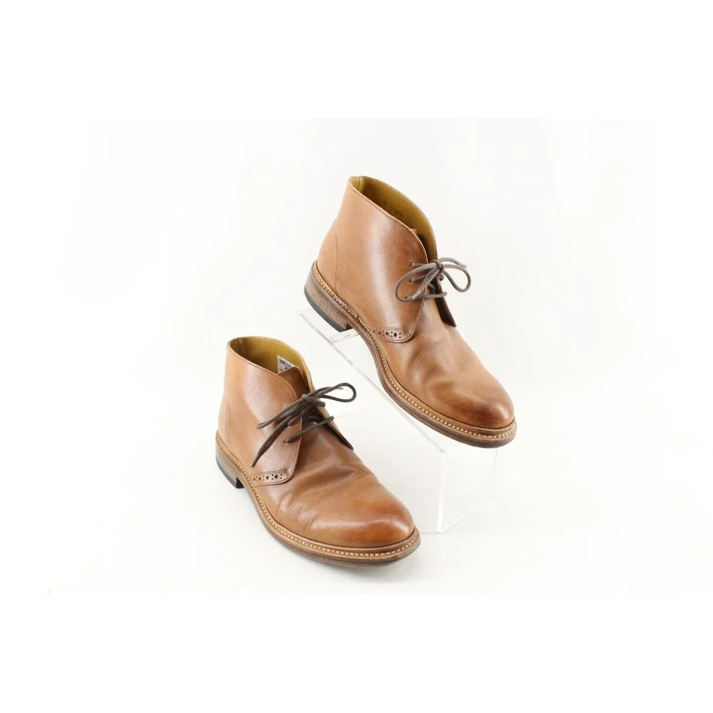 Stacy Adams Men's Brown Leather Smooth Toe Vintage Ankle‎ Boots Size 8 D